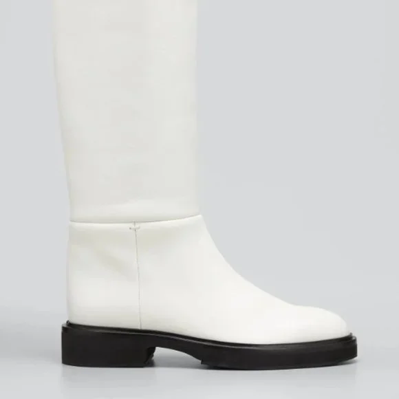 Brand New Khaite Derby Leather Knee High Riding Boots in White 40 - Picture 4 of 4